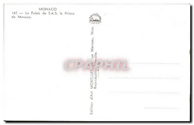 Pałac S.A.S. Princesa Monako — Monako — Wydawnictwo Sztuki Montluet, Nice — Rewers