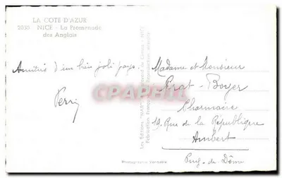 La Promenade des Anglais — Nice — Uitgave 'MAR' — Achterkant