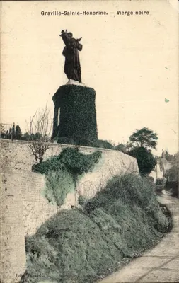 Bilhete postal antigo Graville Sainte Honorine virgem Preta