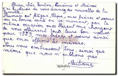 Stara pocztówka Bonne Annee Chiens de traineau — Rewers