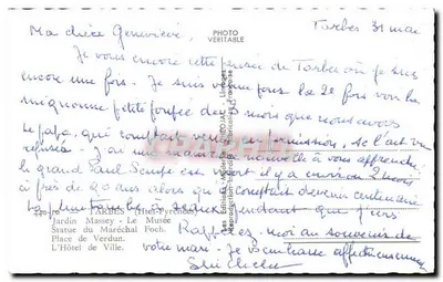 Tarbes — panoramische weergave — Les Éditions Moderne, Frankrijk — Achterkant