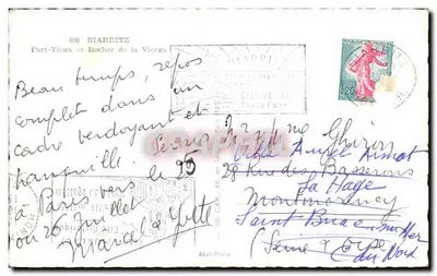 Cap de la Vierge — plage bondée et falaises — éditeur Cap — Verso