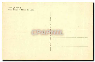 Arras (P.-de-C.) — Petite Place en Stadhuis — uitgever J. L. Lévy — Achterkant