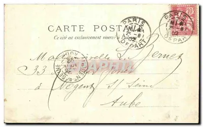 Paryż — Aleja Bois de Boulogne — Arc de Triomphe w tle — wydawca: J. Béchard, Paryż — Rewers