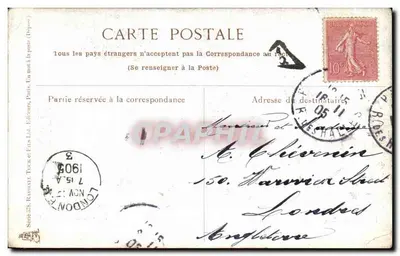 Parigi la notte — Il Palazzo di Giustizia — E. Loigné — Verso