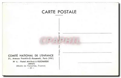 Retrato de criança — detalhe — Comité National de l'Enfance, Paris — Verso