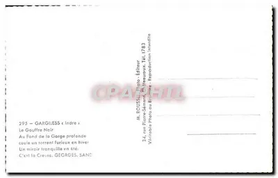 O Gouffre Negro — Gargilesse (Indre) — Foto de M. ROUSSEL - Editor — Verso