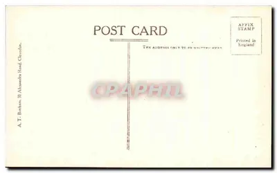 Ladye Bay, Clevedon — vista da costa rochosa — A.T. Bonham, 30 Alexandra Road, Clevedon — Verso