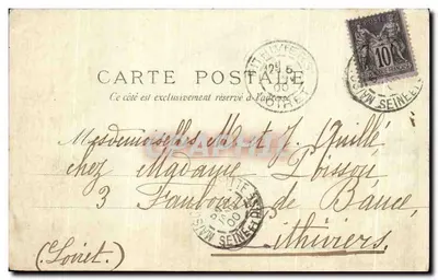 Stara pocztówka Paris Lafayette i Washington — Rewers