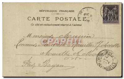 Paris — Praça do Panthéon — Carta postal colorizada — Verso