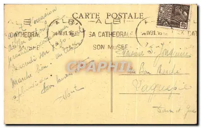Albi — Monumento aos Mortos — Paul Marelée, Edição Livre — Verso