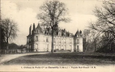 Château de Poillé de Charentilly — Façade Sud-Ouest — éditeur A.B.