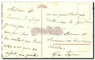 Dwie mésanges na krzaku jesionu — Wesołych Świąt — wydawca OUNDRÉ, n°351 — Rewers