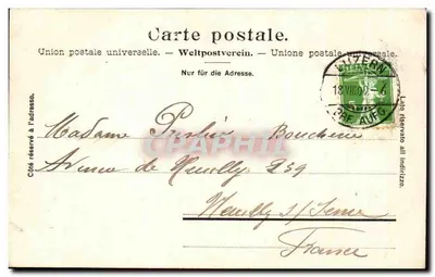 Grand Hotel Axen-Fels com Urirotstock — vista lacustre e montanhosa — Edição Enstololor, Zurique, n° 4526 — Verso