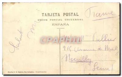 San Sebastián — Palacio de la Diputación — Éditeur G. G. Galarza — Rewers