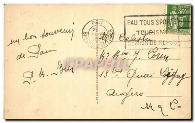Lau — O Castelo. Facha da parte sul — Bilhete postal antigo n°8 — Verso
