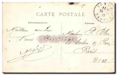 Okręgi Belley (Ain) — Widok Défilé du Rhône i Dent du Chat — B. F., Paryż — Rewers