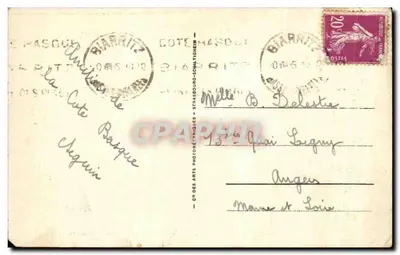 Biarritz - O Rocher de la Vierge e o Square, vistos do Sémaphore — Verso
