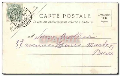 Mâcon. Południowy nabrzeże i Statua Lamartine — V. P. Paryż N. 1 — Rewers