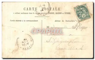 Bilhete postal antigo On Frappe ah e'est le Facteur oui ne me trompe pas e'est une lettre Calberl — Verso