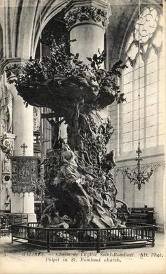 Malines — Cadeira da Igreja de São Rombaut — ND. Phot.