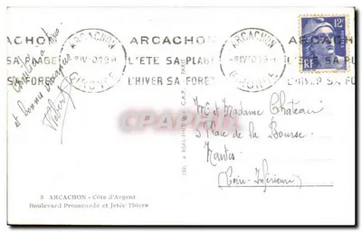 Cap Arcachon — Côte d'Argent — wydawca: « REAL PHOTO » n° (59) — Rewers