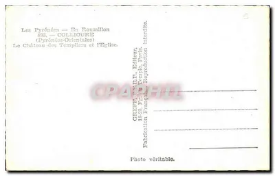 Collionure — Château des Templiers — éditeur Greff — Verso