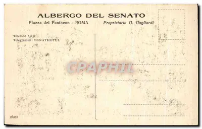 Piazza del Panthéon - Hôtel du Sénat - Albergo del Senato — Rewers