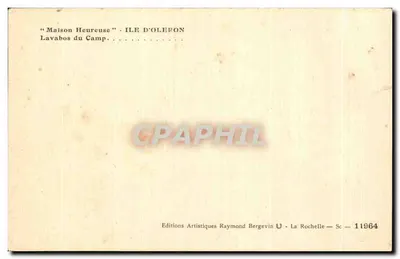 Lavabos du Camp — Maison Heureuse — Ile d'Olefon — Éditions Artistiques Raymond Bergevin — Verso