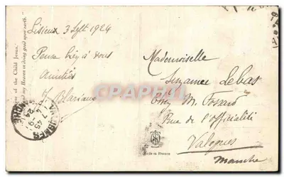 Béatrice Thérèse z Dziecka Bożego — portret religijny — wydawca Passer & Nourry, n° 1410 — Rewers
