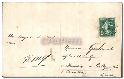 Fille tenant un panier de houx — scène hivernale avec moulin à vent — éditeur Bonud Annie, n° 614 — Verso