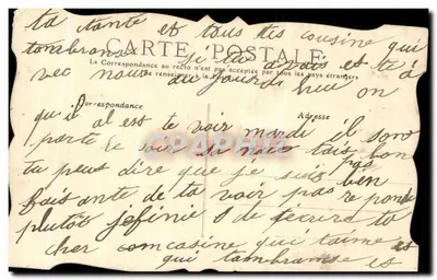 Arranjo de flores azuis — mão segurando um arranjo — editor 'Bonne Pète' n° 107 — Verso