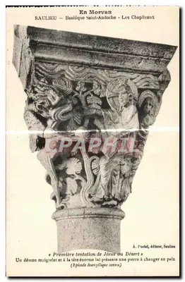 Saulieu — Basílica de São Andoache — Os Capitéis — Episódio da Primeira Tentação de Jesus no Deserto