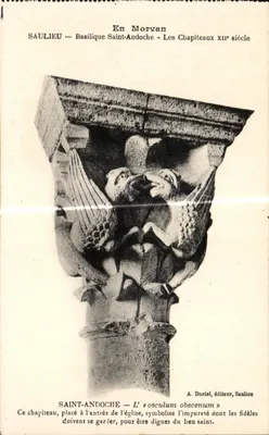 Saulieu — Basílica de São Andoche — Capitél do Século XII