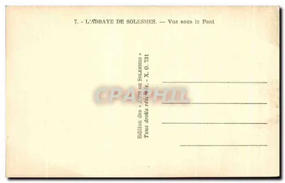 L'Abbazia di Solesmes — Vista sotto il Ponte — Edizione dei «Arts de Solesmes» — Verso