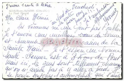 Stara pocztówka Semur en Auxois Most Pinard — Rewers