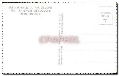 Strada forestale — Val de Loire — Éditions Valoire, n°5605 — Verso