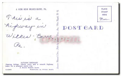 Visão perto de Wilkes-Barre, Pensilvânia — Serenade de Outono — Dexter Press, N.Y. — Verso