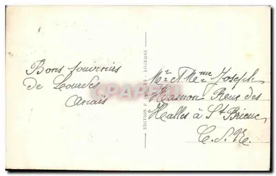 Bartrès — Bernadette foi pastora antes das aparições — Edição P. Doucet, Lourdes, n°9 — Verso