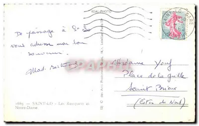 Saint-Lô — Os Muros e Nossa Senhora — C. des Arts — Verso