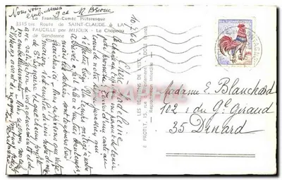 Pejzaż drogi z Saint-Claude do La Faucille — Wydawnictwo Wschodnie, n° 3315 bis — Rewers