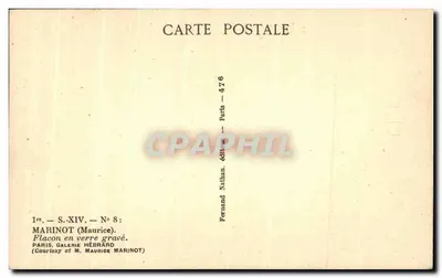 Frasco de vidro gravado — Série XIV, n° 8 — Edição Nathan, Paris — Verso
