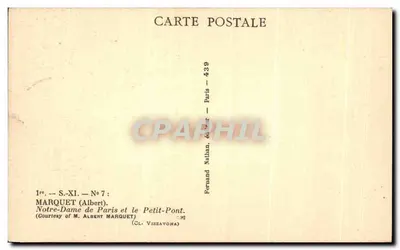 Nossa Senhora de Paris e o Pequeno-Ponte — vista artística — editor Nathan, série S.-XI n°7 — Verso