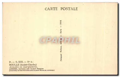 Armário em marqueteria — André-Charles Boulle — editado por Fernand Nathan, Paris — Verso