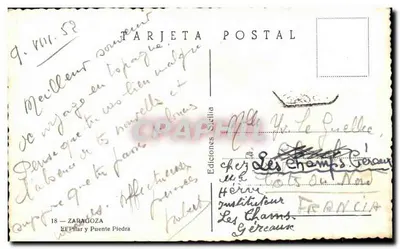 Zaragoza — Pilar y Puente Piedra — Éditions Sicilia — Verso