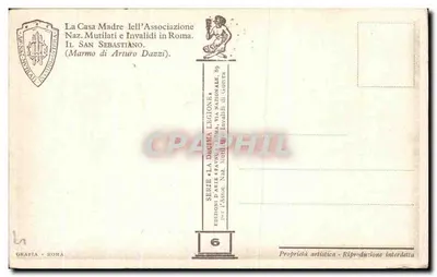 Statua marmurowa — Marmo di Arturo Dazzi — Wydawnictwo Grafia, Rzym — Rewers