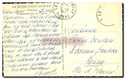 Passeio na Creuse — La Roche-Posay-les-Bains — Edição AIGNAN — Verso