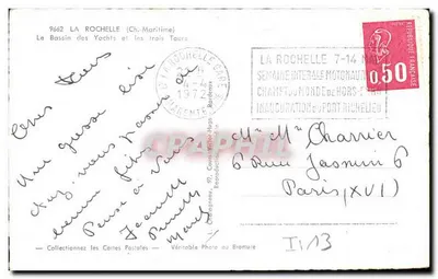 La Rochelle — O Bassin dos Yachts e as Três Torres — Editor Elcé — Verso