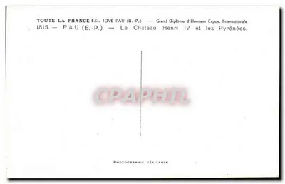 Zamek Henryka IV — Pau — Jové Pau (B.-P.) — Rewers