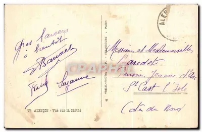 Alençon — Vista sobre a Sarthe — REAL-PHOTO - PARIS — Verso